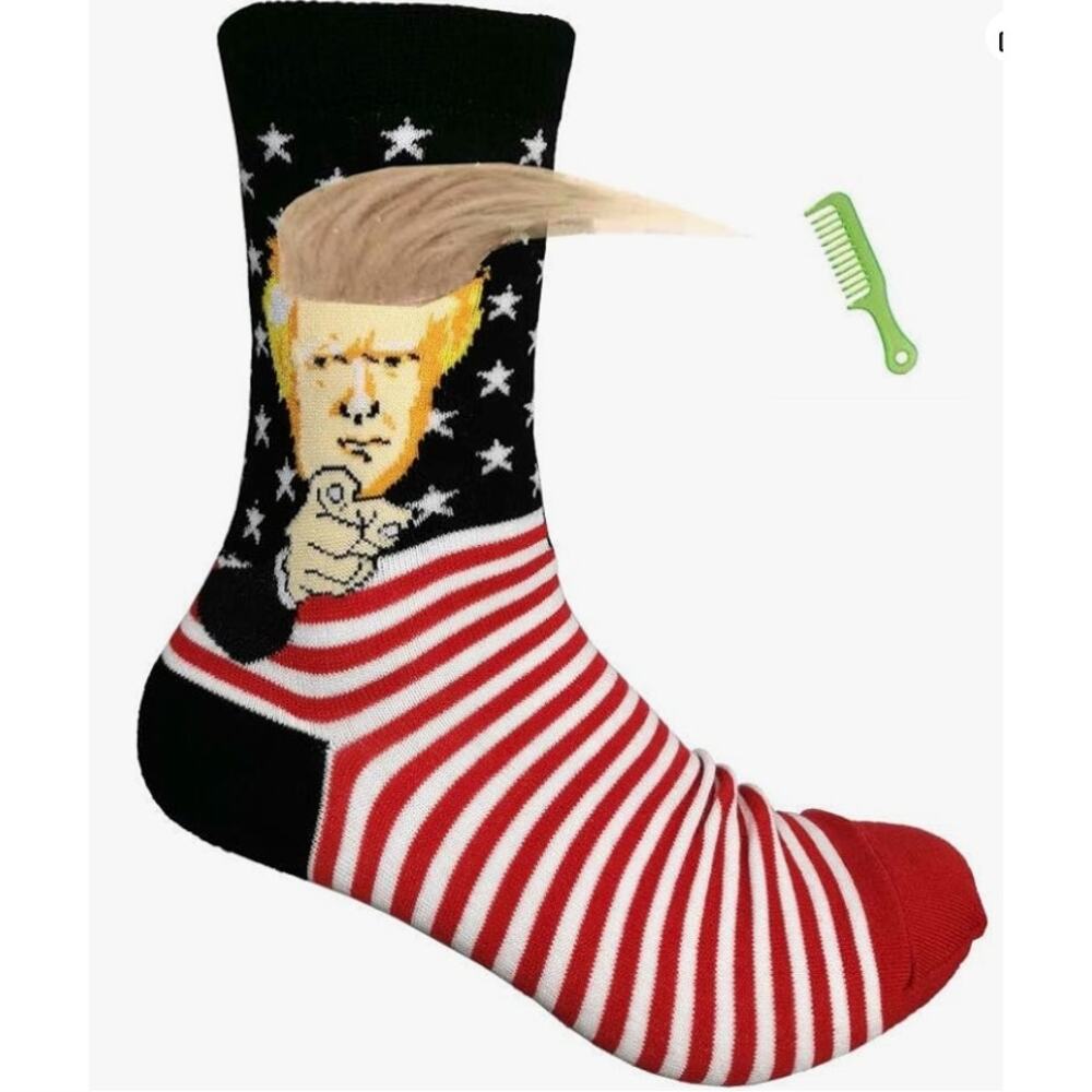 Trump MAGA Novelty Crew Socks Funny President Gift Unisex New